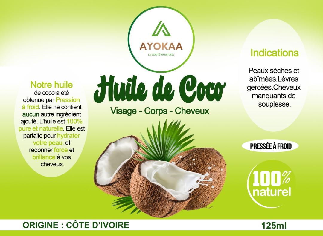 Huile de coco 100% naturel